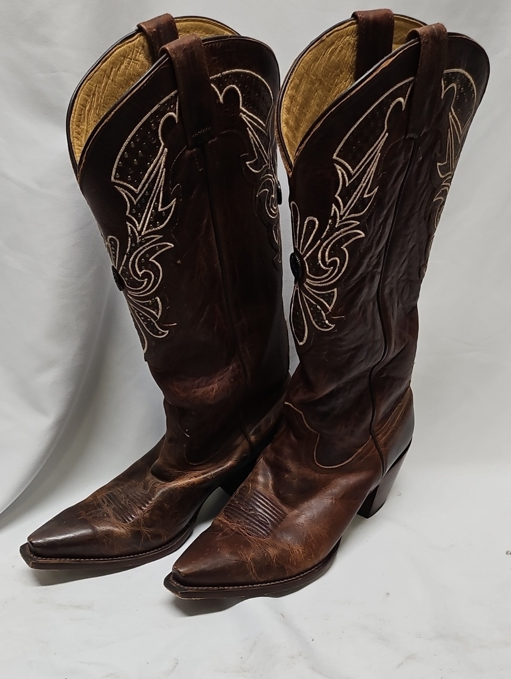 Shyanne Dark Brown Embroidered Western Heeled Boots
